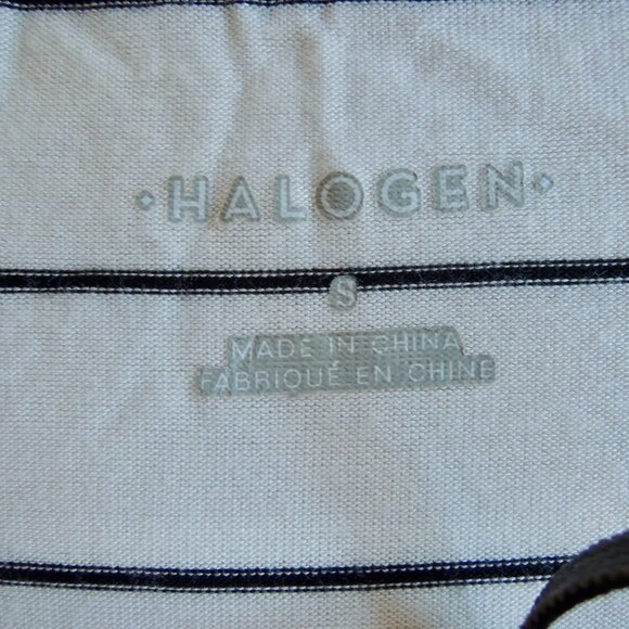 Halogen White & Black Stripe High Low Knit  Top S - Picture 7 of 8